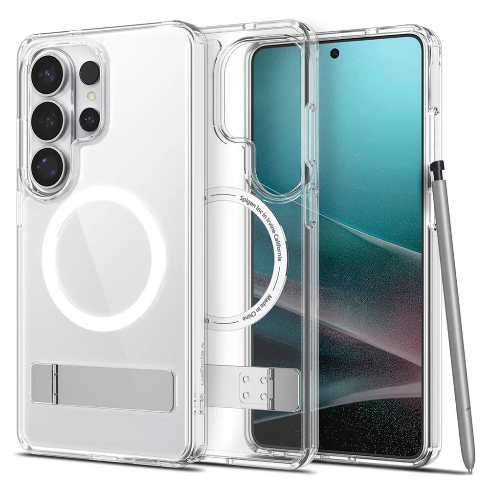 Spigen Galaxy S26 Ultra Ultra Hybrid S (MagFit) Case (Clear Case / White Ring) - Image 3