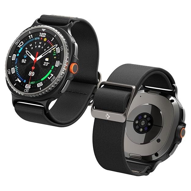 Spigen Galaxy Watch 40mm 44mm 46mm Lite Fit Wristband (Black) - Image 2