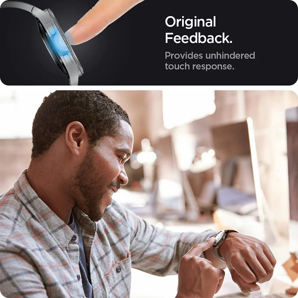 Spigen Galaxy Watch 42mm GLAS.tR Slim HD Glass Screen Protector (Clear) - Image 5
