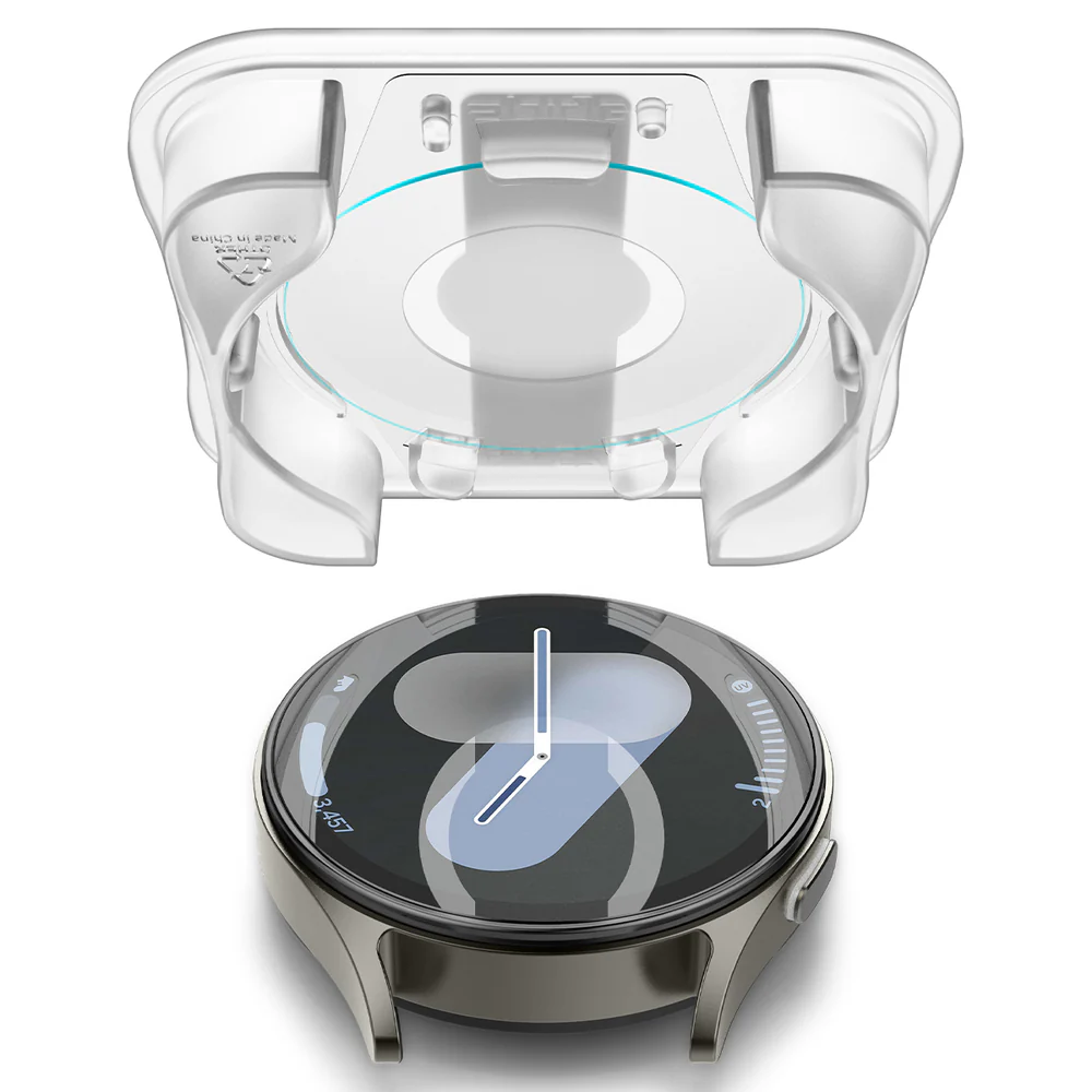 Spigen Galaxy Watch 44mm EZ Fit GLAS.tR Slim Glass Screen Protector 2PCS (Clear) - Image 3
