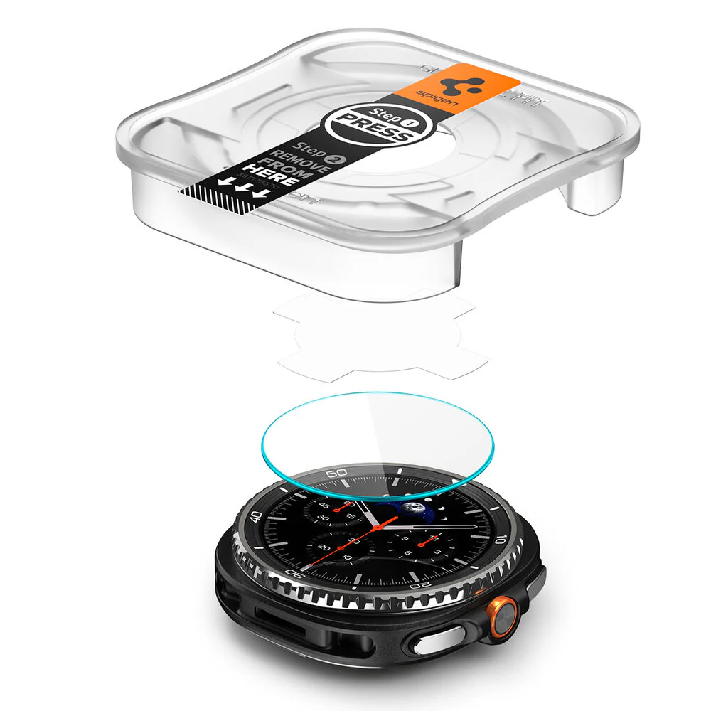 Spigen Galaxy Watch 46mm GLAS.tR EZ Fit Glass Screen Protector 2PCS (Clear) - Image 2