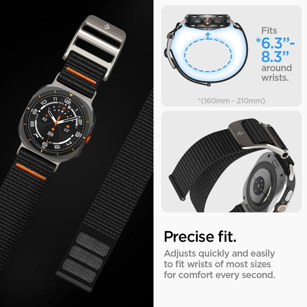 Spigen Galaxy Watch 47mm DuraPro Flex Wristband (Black) - Image 4