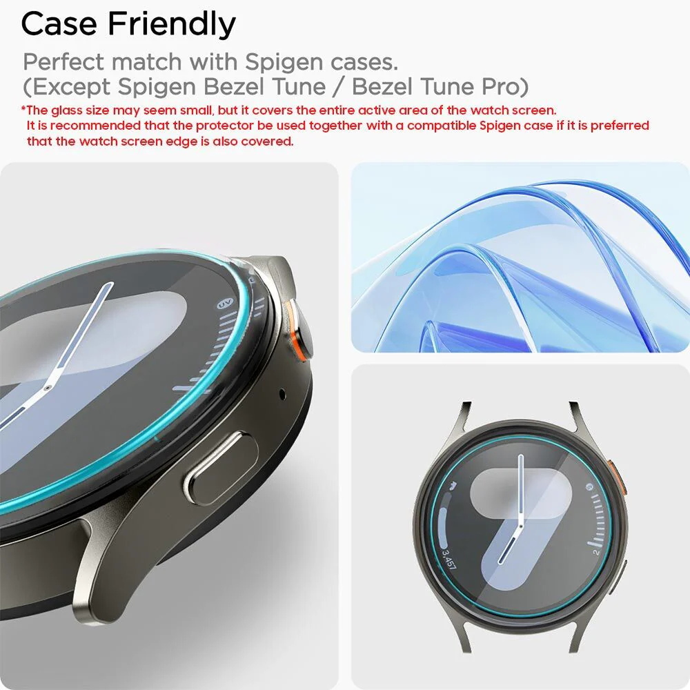 Spigen Galaxy Watch 7 40mm EZ Fit GLAS.tR Slim Glass Screen Protector 2PCS (Clear) - Image 2