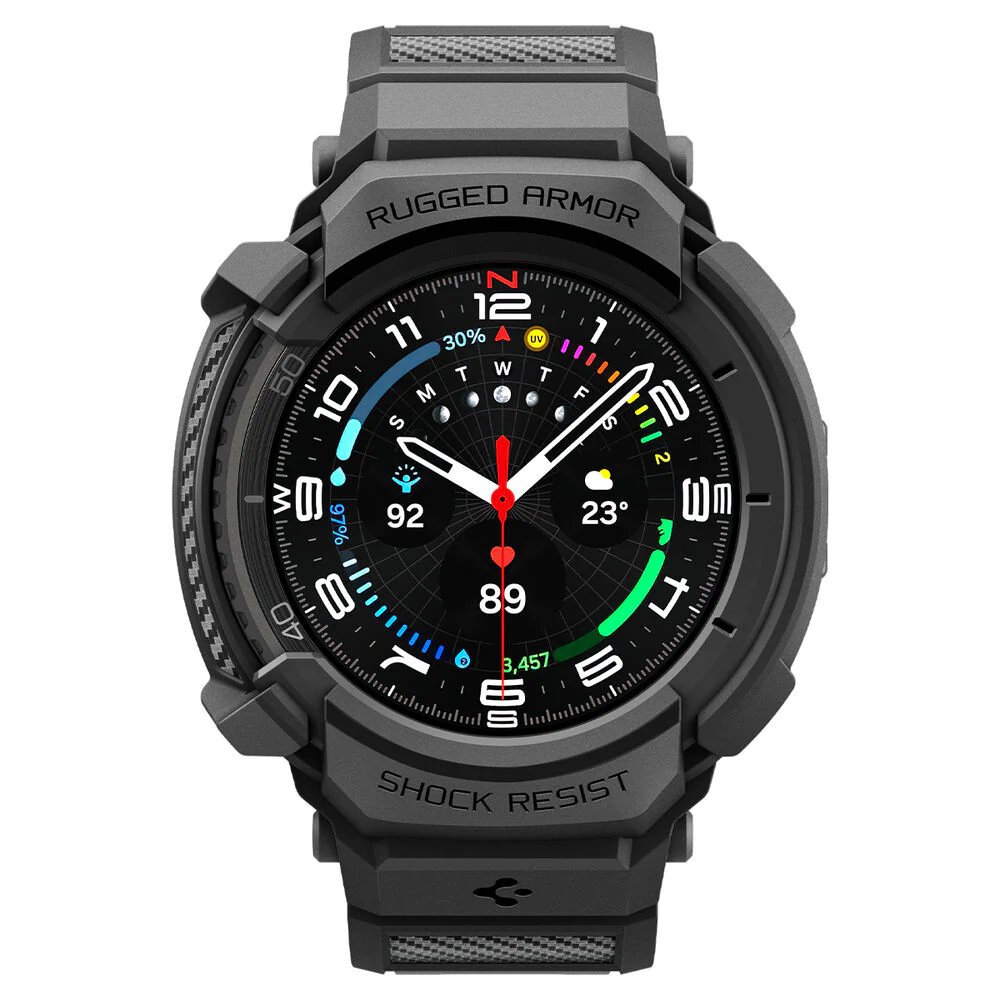 Spigen Galaxy Watch 8 Classic 46mm Rugged Armor Pro Case (Black) - Image 2