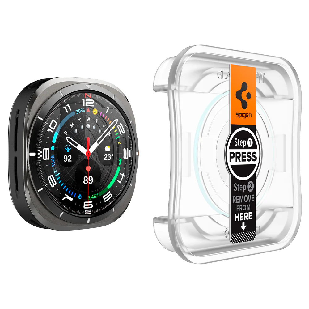 Spigen Galaxy Watch Ultra 47mm EZ Fit GLAS.tR Slim Glass Screen Protector 2PCS (Clear) - Image 3