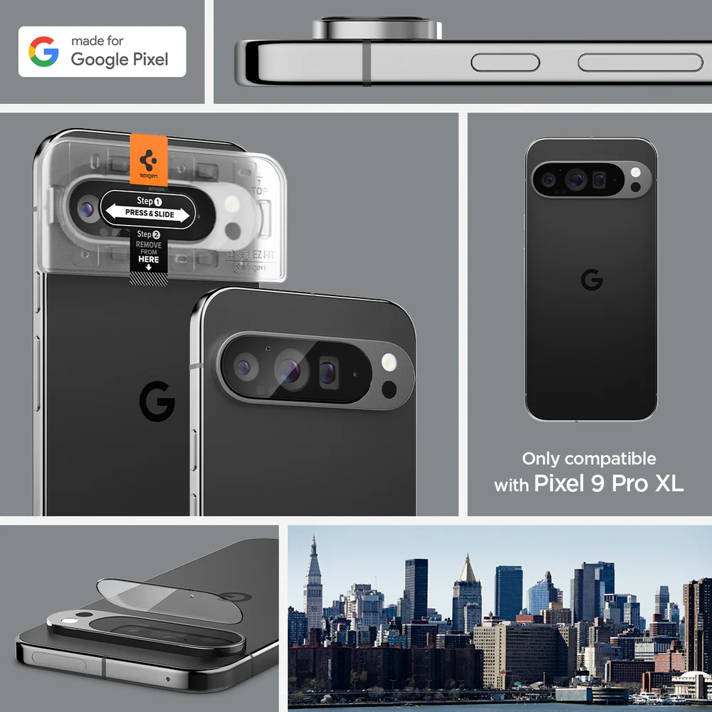 Spigen Google Pixel 9 Pro XL EZ Fit GLAS.tR Optik 2PCS Camera Lens Protector - Clear - Image 2