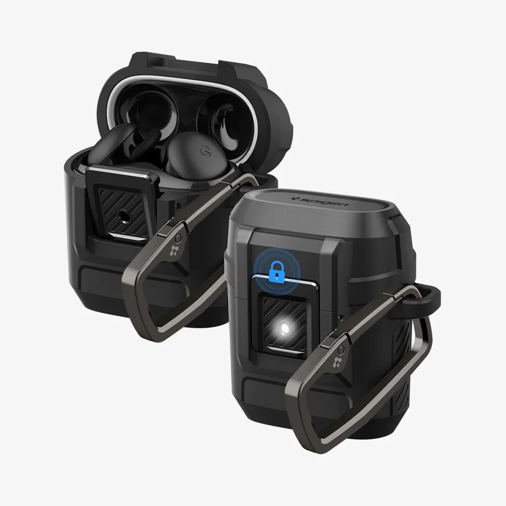 Spigen Google Pixel Buds 2a Lock Fit Case (Black) - Image 2