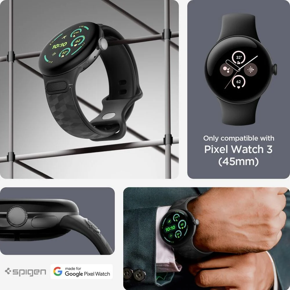 Spigen Google Pixel Watch 3 45mm Parallax Wristband (Black) - Image 2