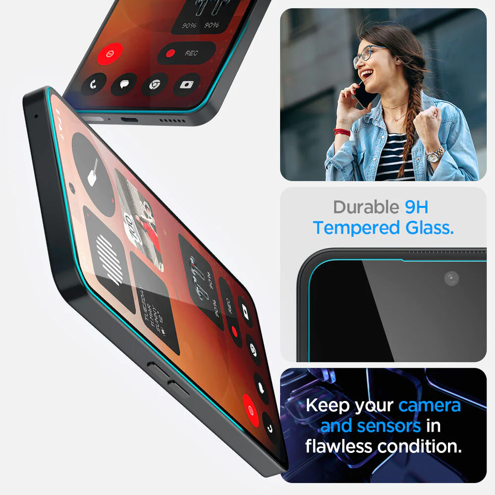 Spigen Nothing Phone (3a) Pro GLAS.tR EZ Fit HD Glass Screen Protector (Clear) - Image 5