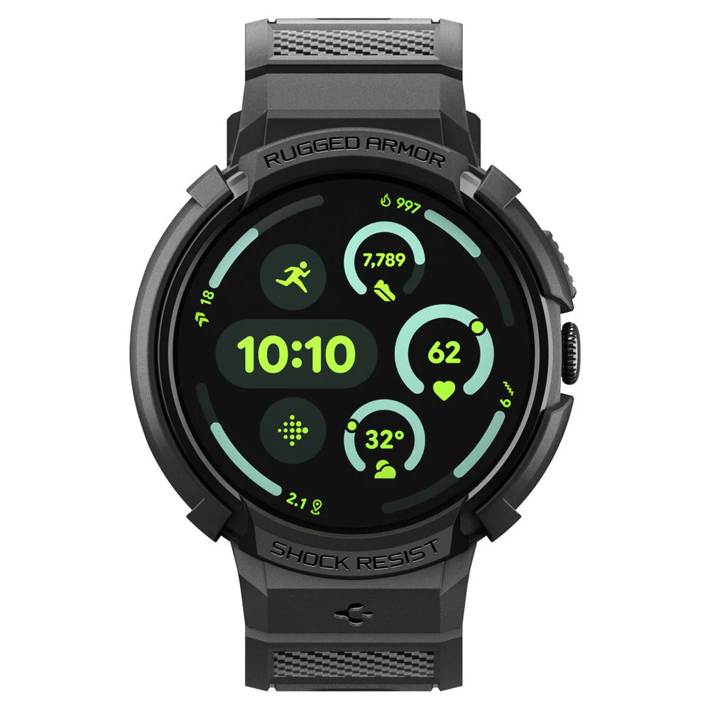 Spigen Pixel Watch 4 45mm Rugged Armor Pro Case (Black) - Image 3