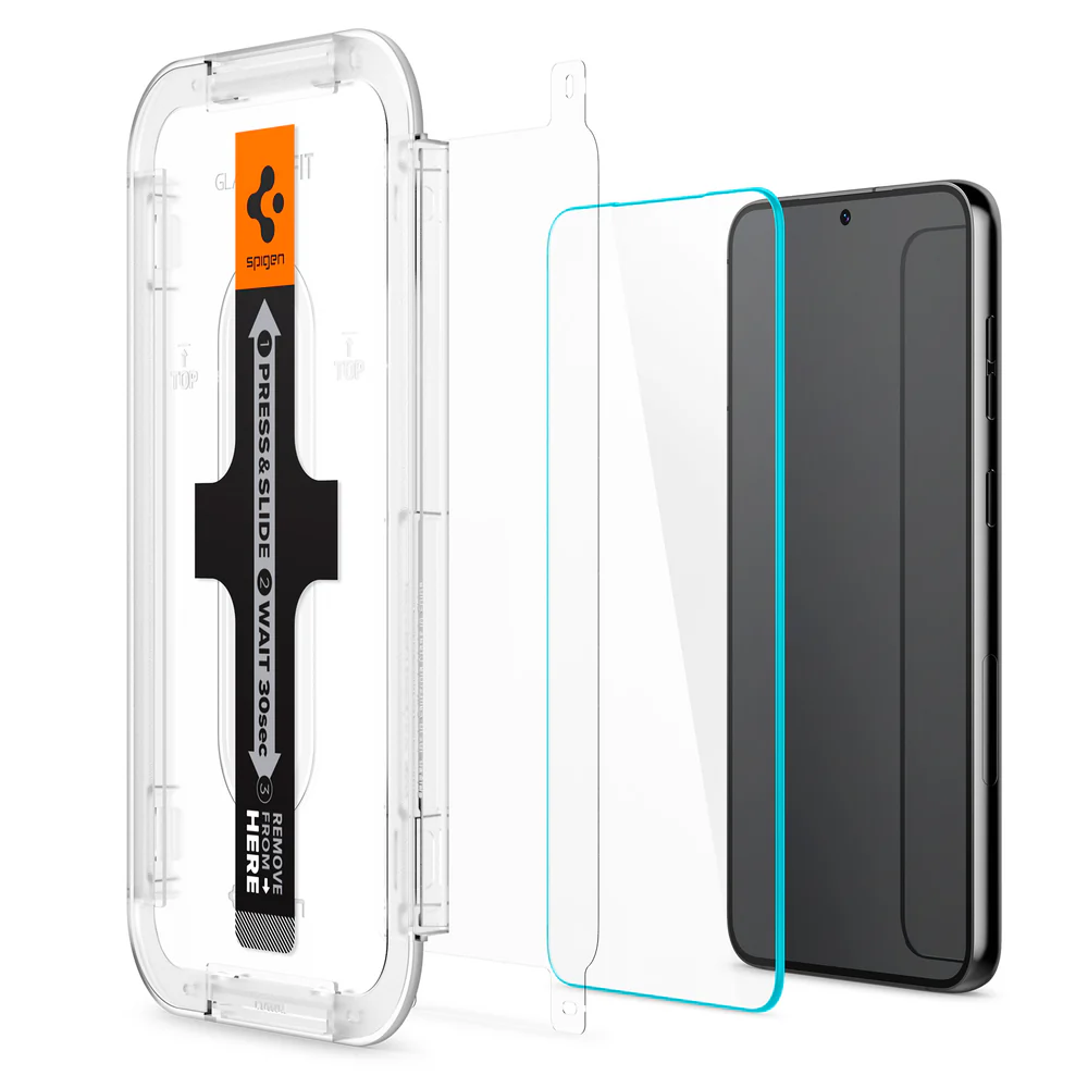 Spigen Samsung Galaxy S23 Plus EZ Fit GLAS.tR Slim 2PCS Glass Screen Protector - Clear - Image 3