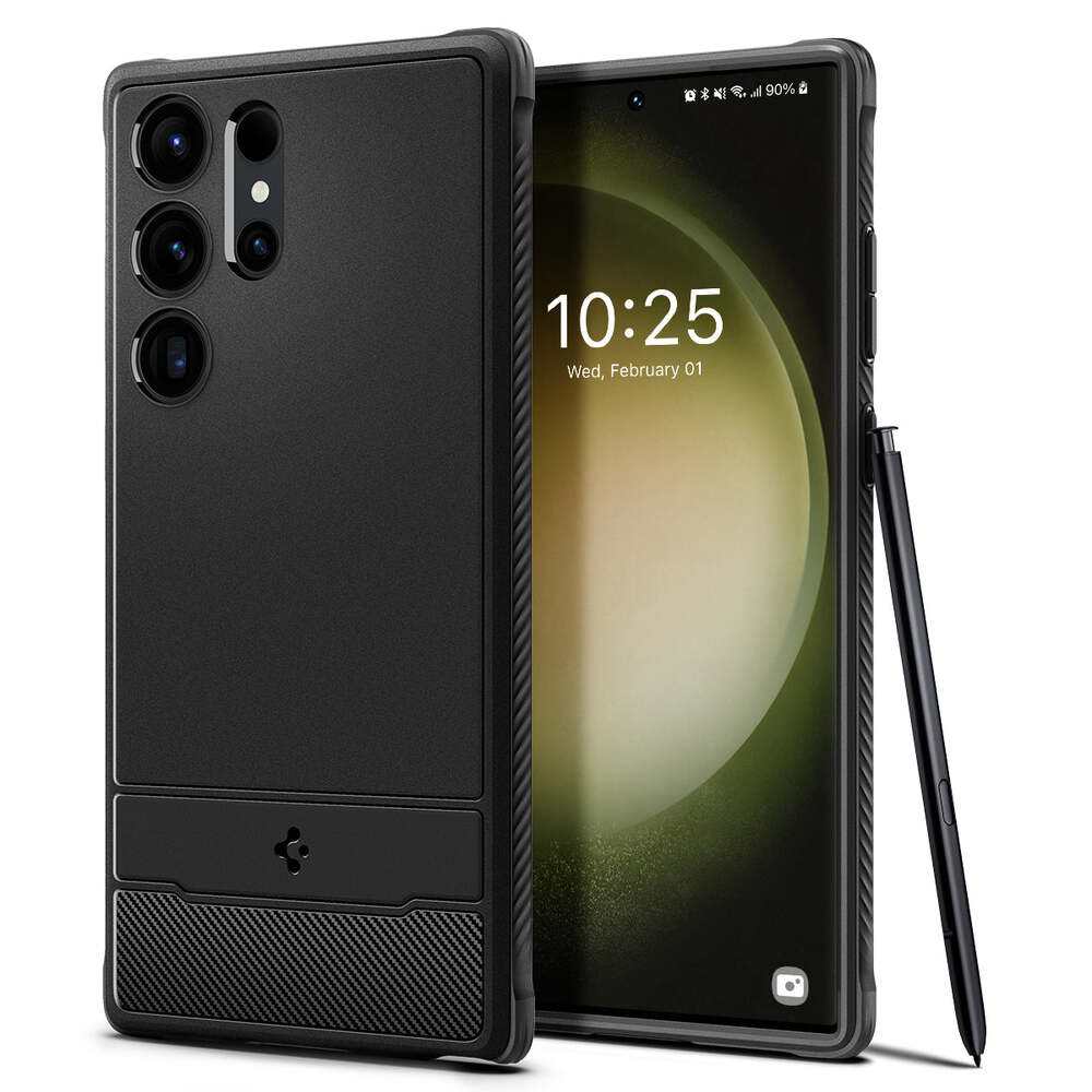 Spigen Samsung Galaxy S23 Ultra Rugged Armor Case - Black