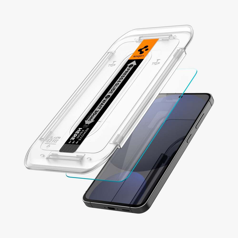 Spigen Samsung Galaxy S24 FE EZ Fit GLAS.tR Slim 2PCS Glass Screen Protector - Clear - Image 3