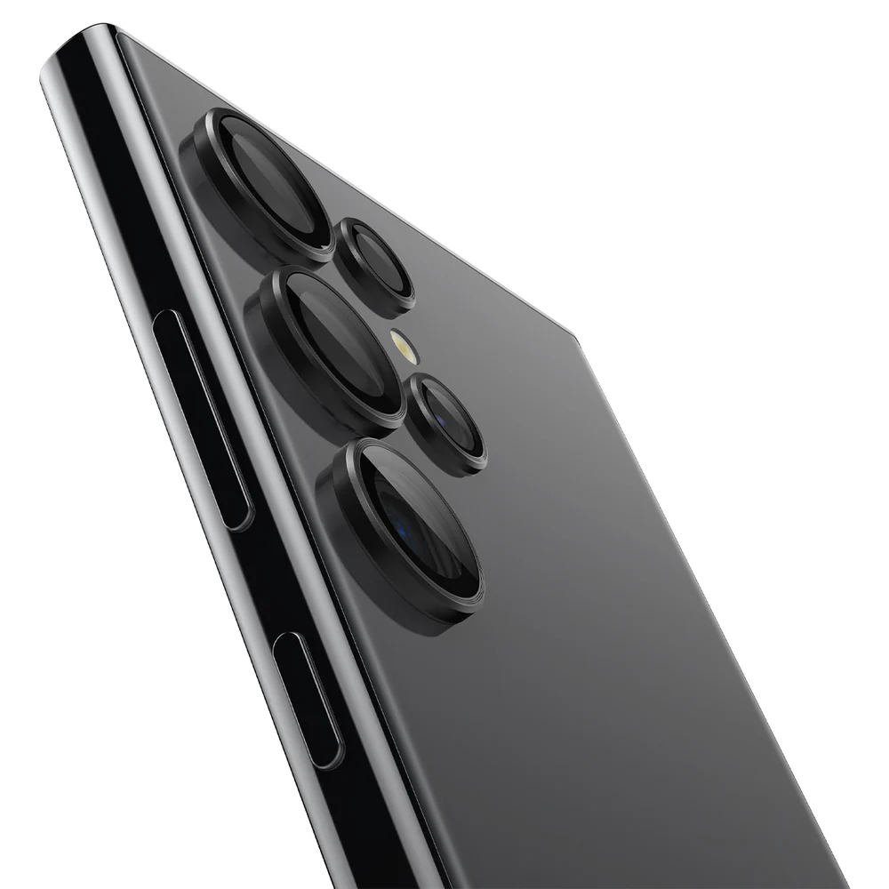 Spigen Samsung Galaxy S24 Ultra EZ Fit GLAS.tR Optik Pro 2PCS Camera Lens Protector - Black - Image 6