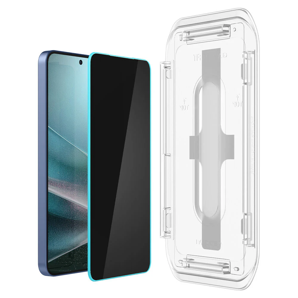 Spigen Samsung Galaxy S25 GLAS.tR EZ Fit HD Privacy 2PCS Screen Protector - Black - Image 4
