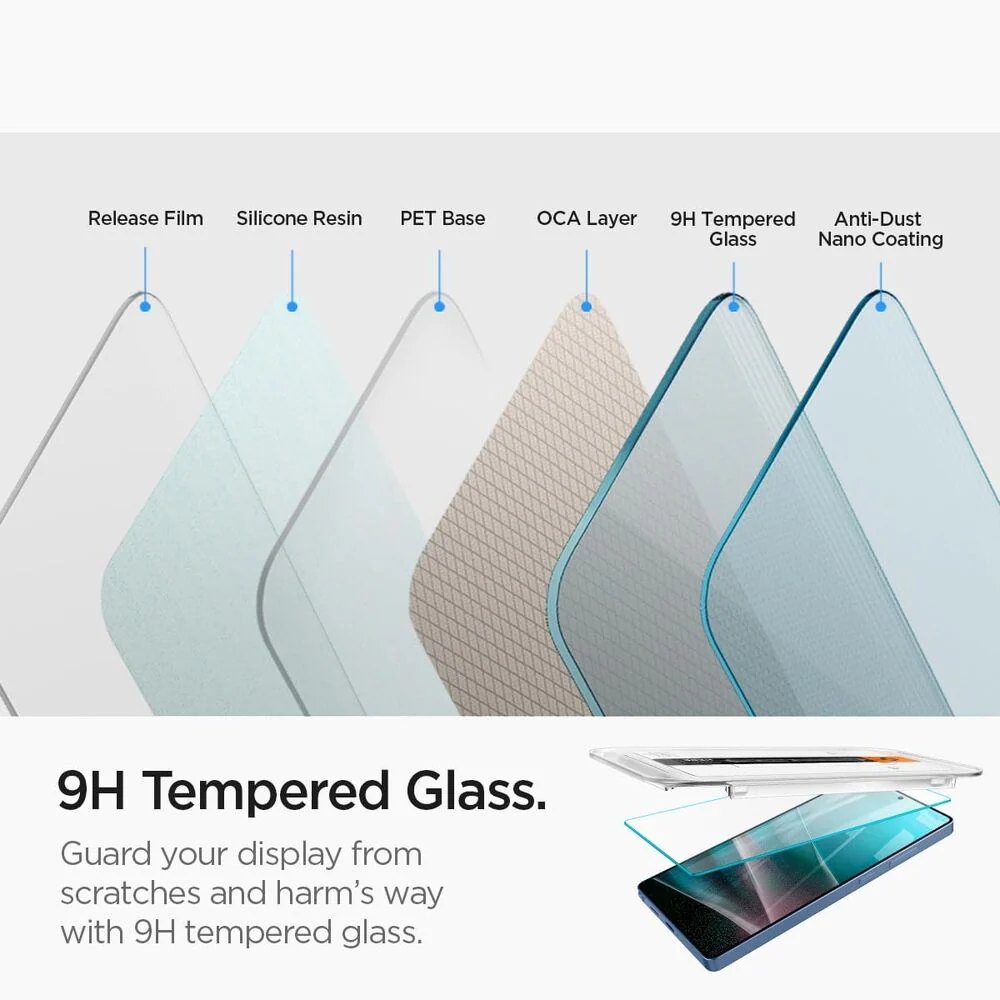 Spigen Samsung Galaxy S25 Ultra EZ Fit GLAS.tR Slim HD 2PCS Glass Screen Protector - Clear - Image 4