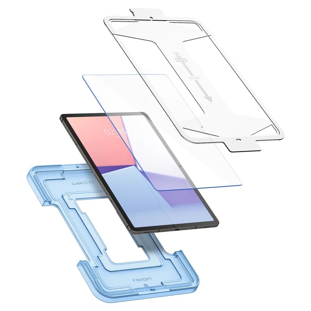 Spigen Samsung Galaxy Tab S9 Plus 12.4 EZ Fit GLAS.tR Slim 1PC Glass Screen Protector - Clear - Image 6