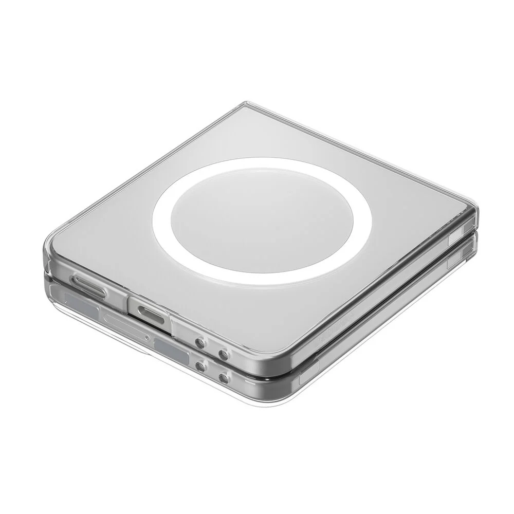 Spigen Samsung Galaxy Z Flip 7 Air Skin (MagFit) Case - Clear Case / White Ring - Image 4