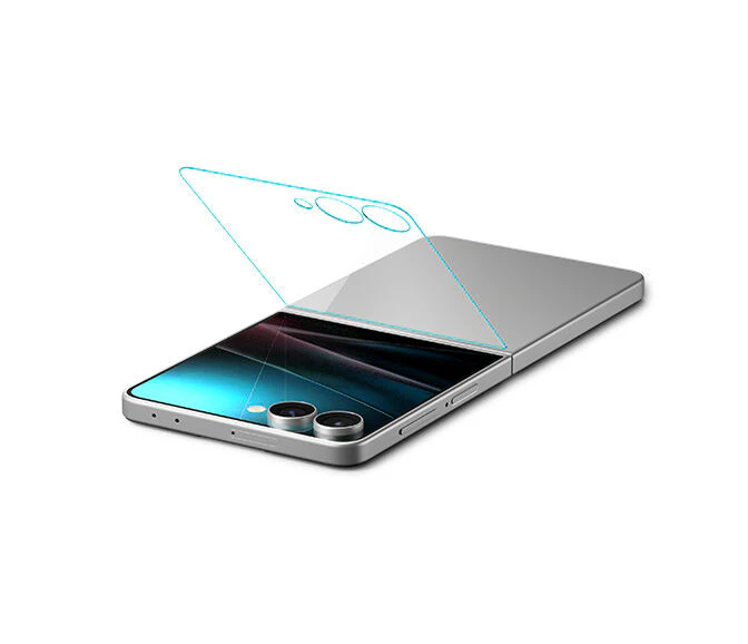 Spigen Samsung Galaxy Z Flip 7 GLAS.tR EZ Fit HD 2PCS Glass Screen Protector - Clear - Image 3