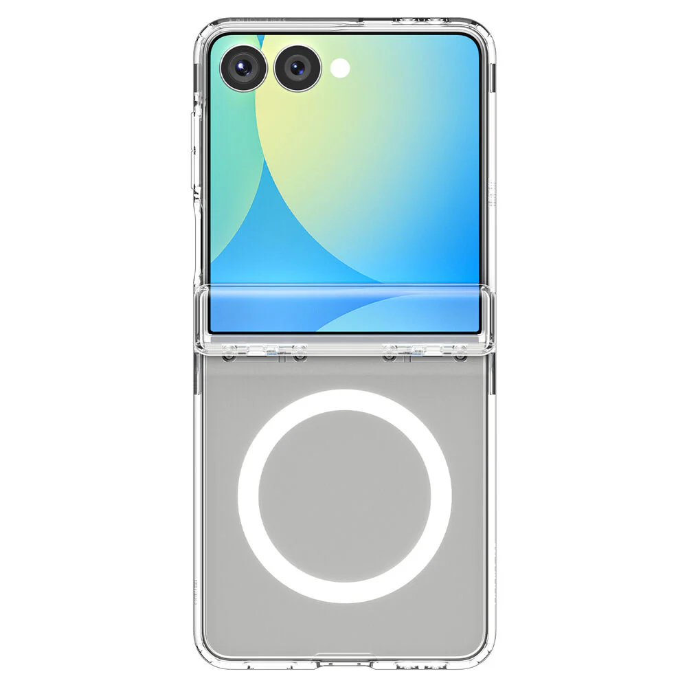 Spigen Samsung Galaxy Z Flip 7 Ultra Hybrid Pro (MagFit) Case - Clear Case / White Ring - Image 3