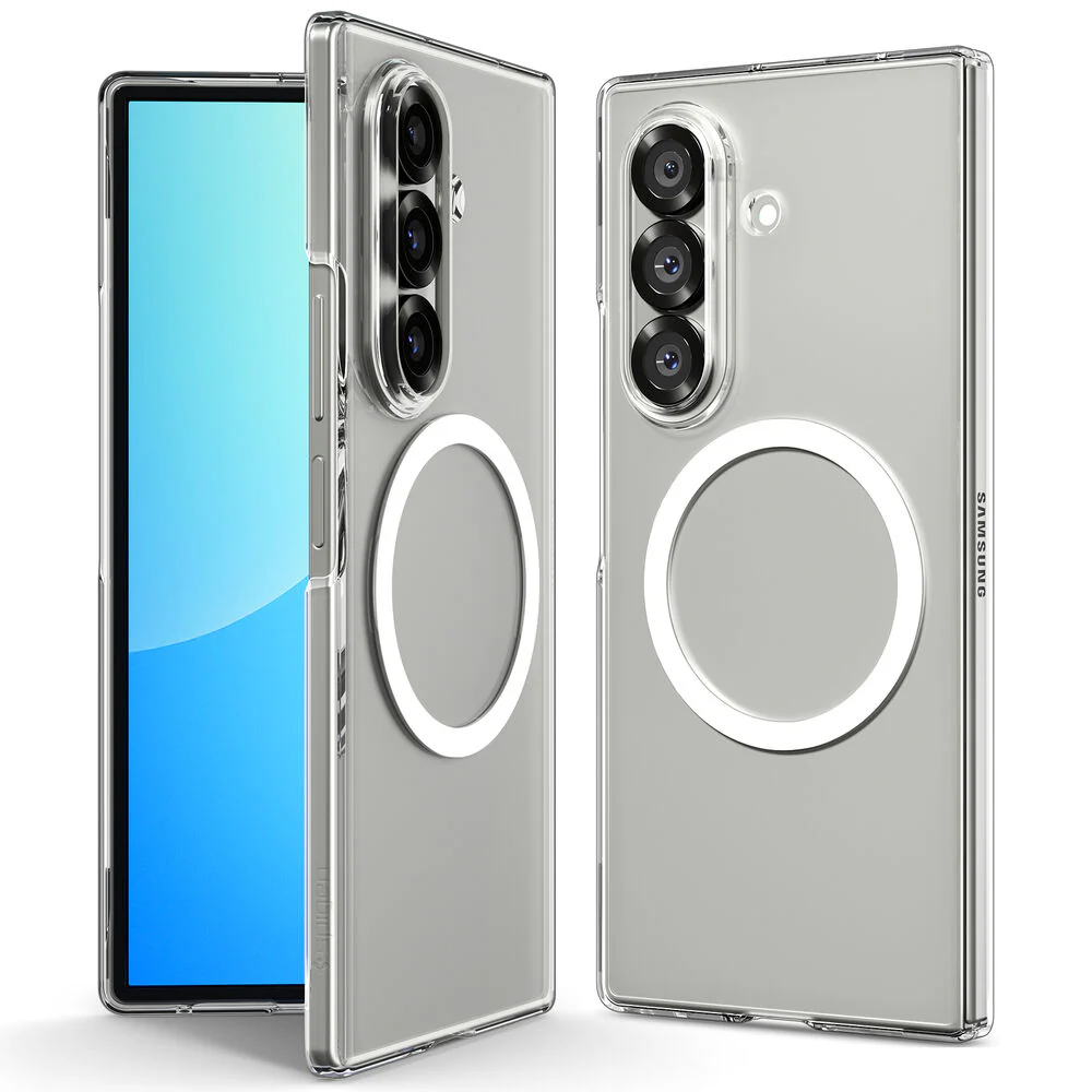 Spigen Samsung Galaxy Z Fold 7 Air Skin (MagFit) Case - Clear Case / White Ring