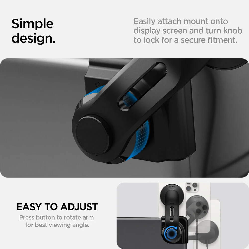 SPIGEN Tesla ITLST90W Tap Lock Pro Magnetic Screen Mount (Black) - Image 7