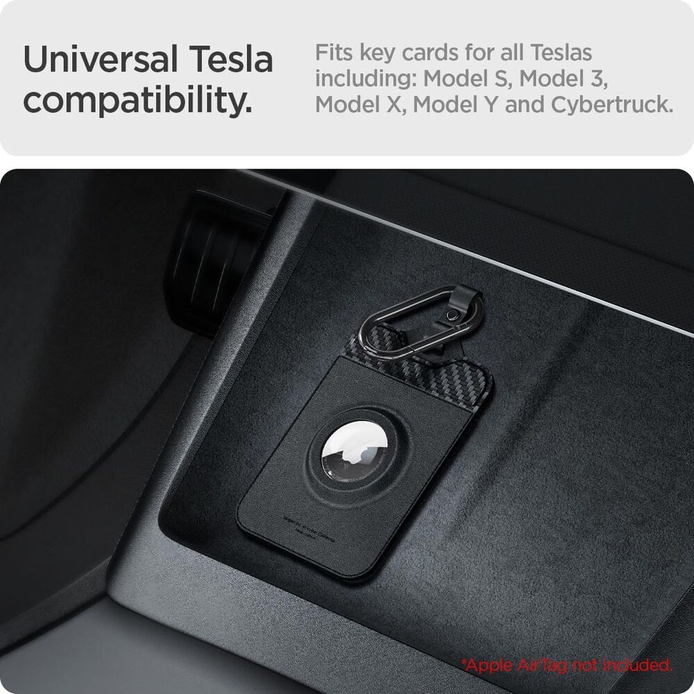 SPIGEN Tesla Key Card Case with AirTag Slot (Carbon Edition) - Image 2