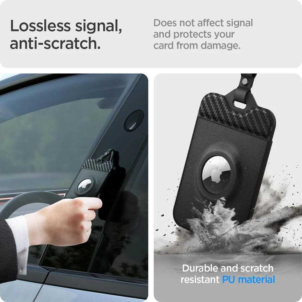 SPIGEN Tesla Key Card Case with AirTag Slot (Carbon Edition) - Image 3