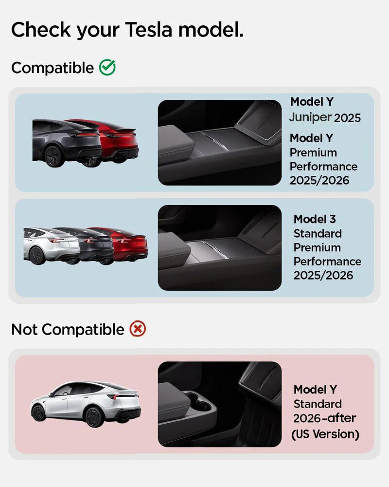 SPIGEN Tesla Model Y Juniper (2025-2026) Y L TO224H Armrest Console Tray (Carbon Edition) - Image 2