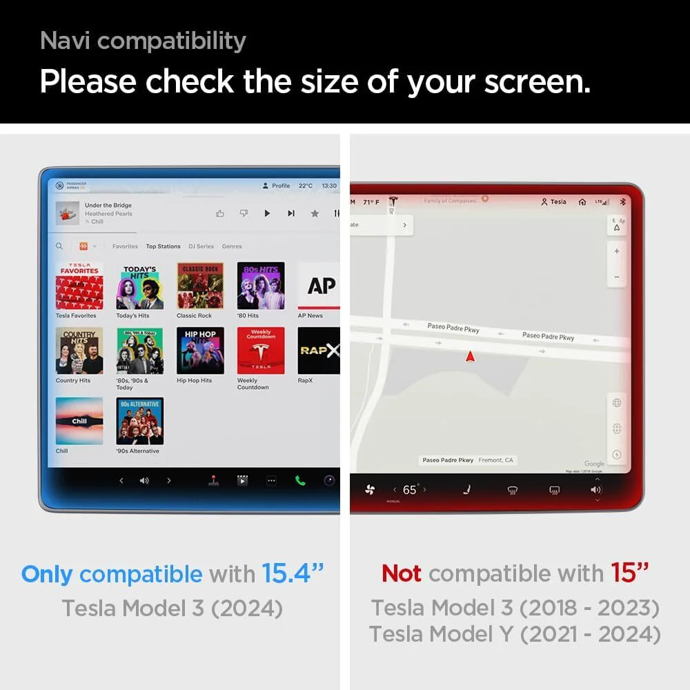 SPIGEN Tesla Model Y Juniper 2025 GLAS.tR EZ Fit Anti-Glare Glass Screen Protector 15.4" (Clear) - Image 10