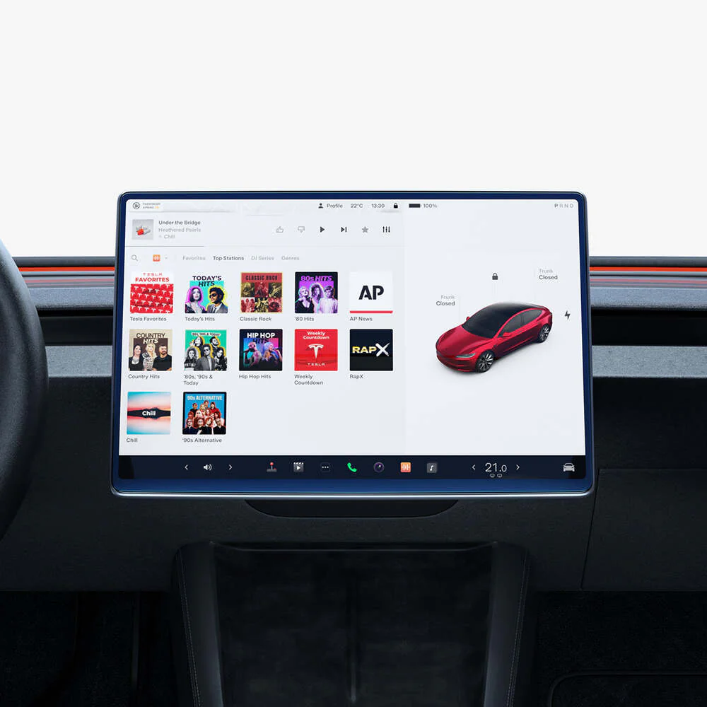 SPIGEN Tesla Model Y Juniper 2025 GLAS.tR EZ Fit Anti-Glare Glass Screen Protector 15.4" (Clear) - Image 8