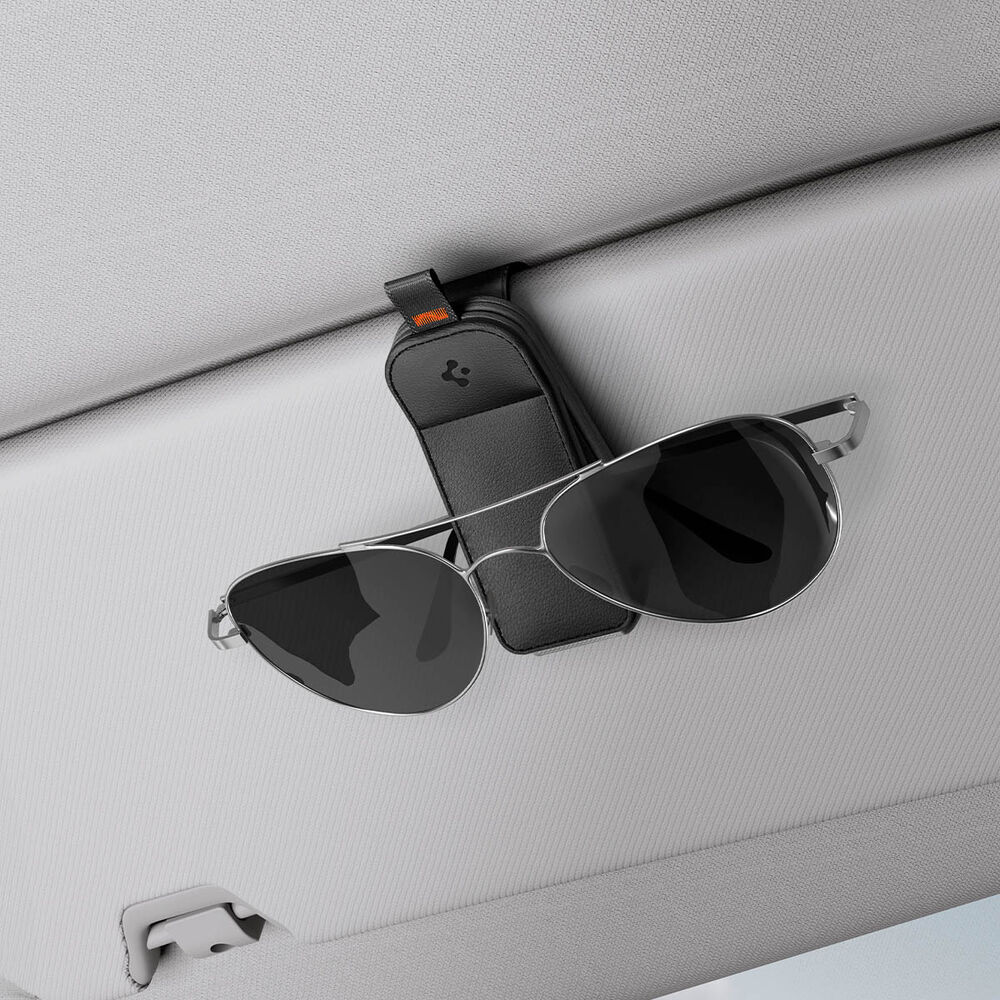 Spigen Universal Visor Leather Sunglasses Holder SH101 Automotive Accessories (Black) - Image 5