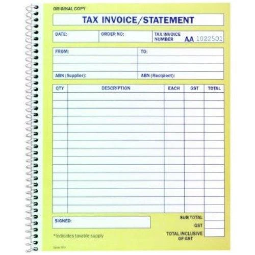 Spirax 500 Tax Invoice Statement Book Quarto 250x200mm 5 Pack - Image 2