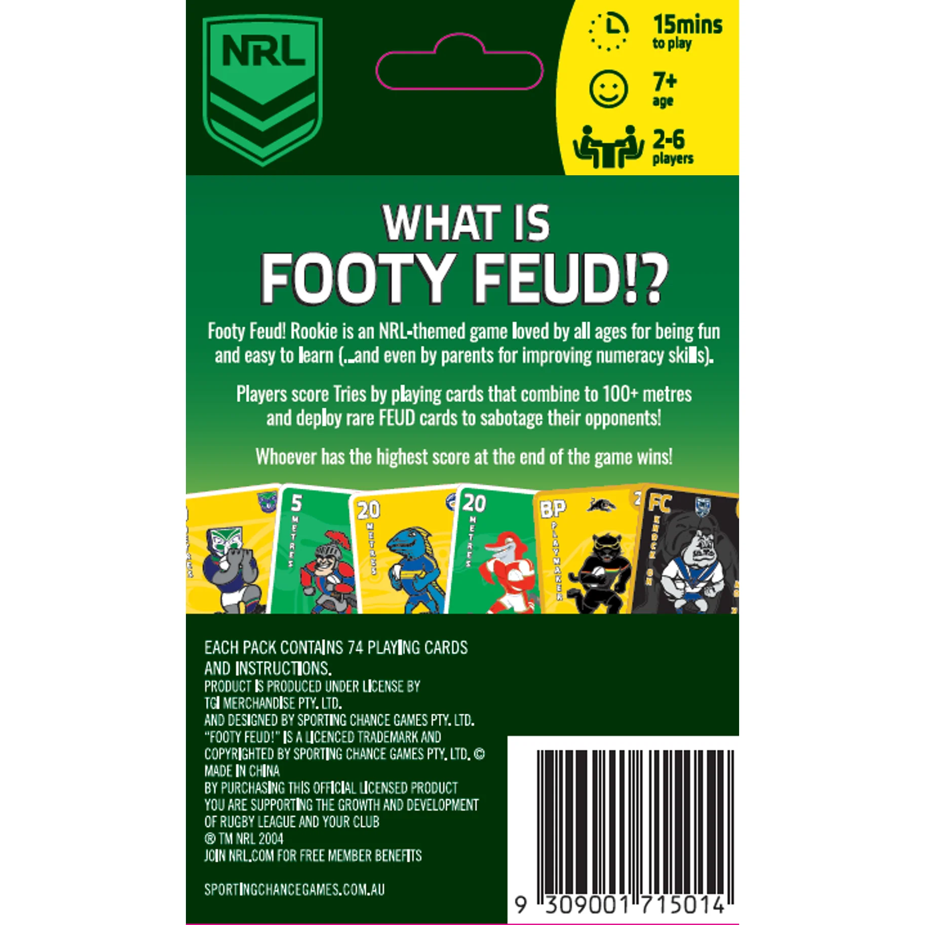 Sporting Chance Games NRL Footy Feud Rookie Game - Image 2