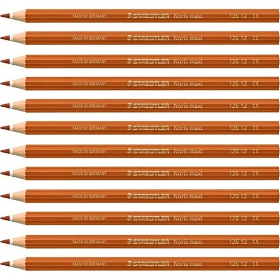 Staedtler Noris Club Maxi Learner Coloured Pencils Pack 12 (Brown) - Image 2