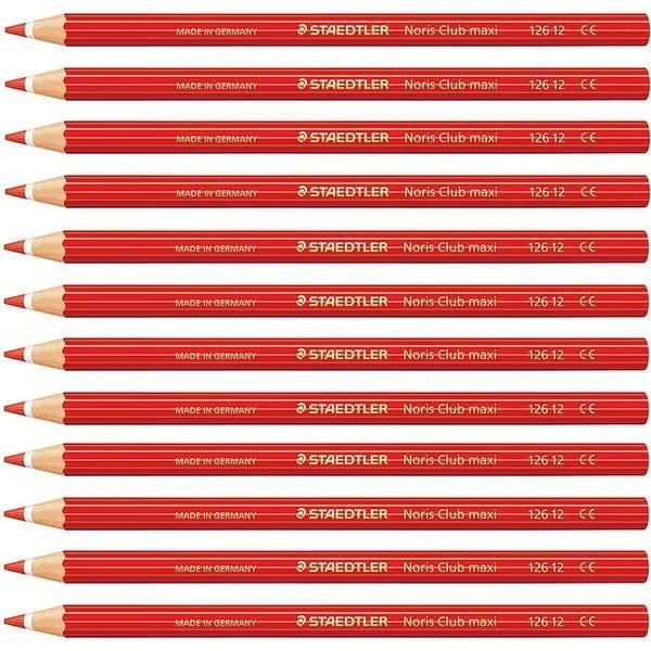 Staedtler Noris Club Maxi Learner Coloured Pencils Pack 12 (Red) - Image 2