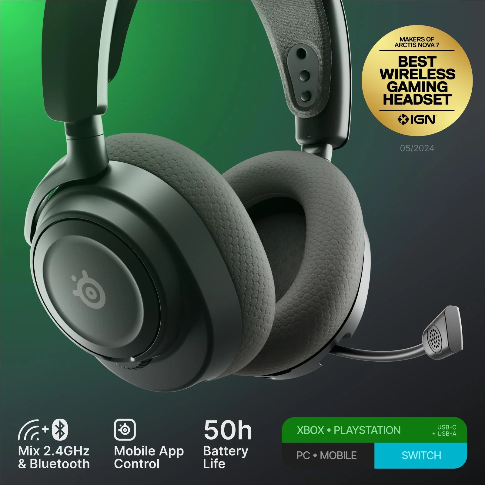 SteelSeries Arctis Nova 7X Gen 2 Wireless Gaming Headset (Black) - Image 2