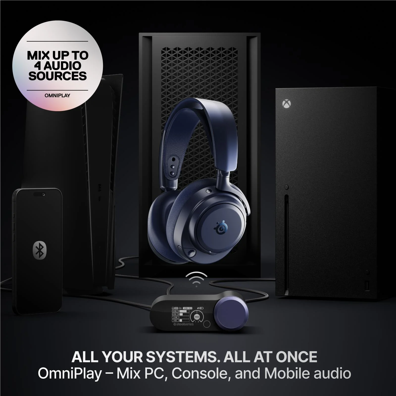 SteelSeries Arctis Nova Pro Omni Gaming Headset (Midnight Blue) - Image 3
