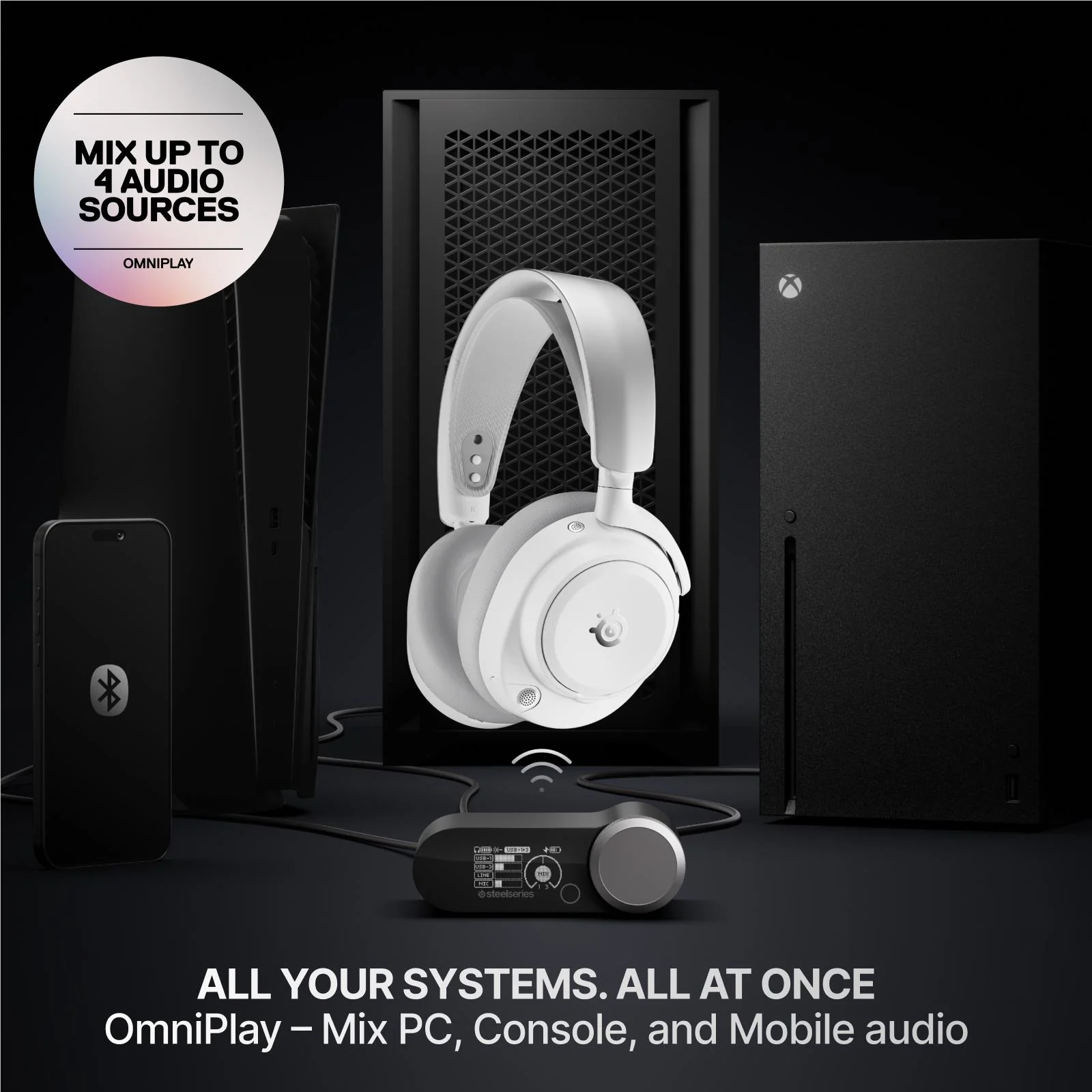 SteelSeries Arctis Nova Pro Omni Gaming Headset (White) - Image 3