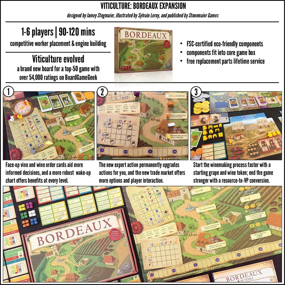 Stonemaier Games Viticulture: Bordeaux Board Game - Image 3