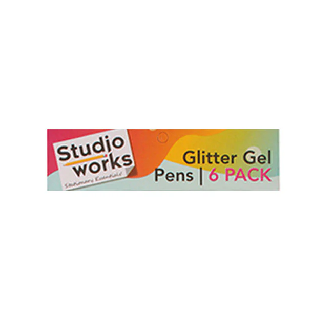 Studio Works Glitter Gel Pens Assorted 21x11.6x1.5cm [6-Pieces] - Image 3