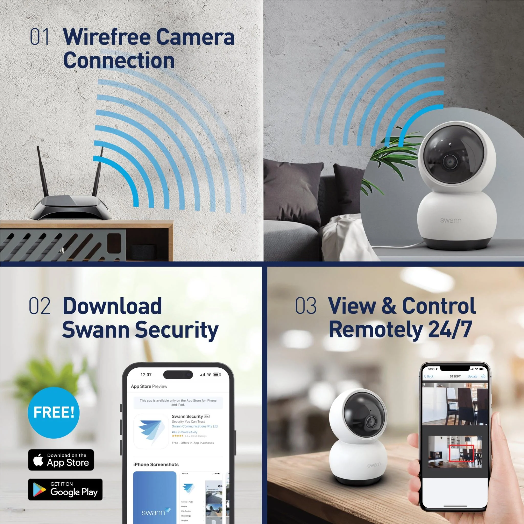 Swann EVO 2K Pan and Tilt Indoor WiFi Camera - Image 6