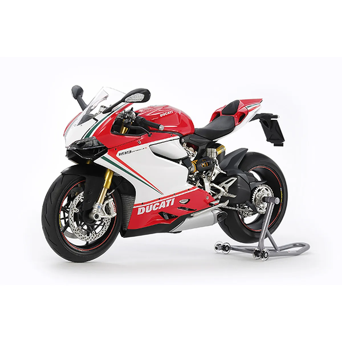 Tamiya 1/12 Ducati 1199 Panigale S Tricolore Motorcycle Scaled Plastic Model Kit - Image 2