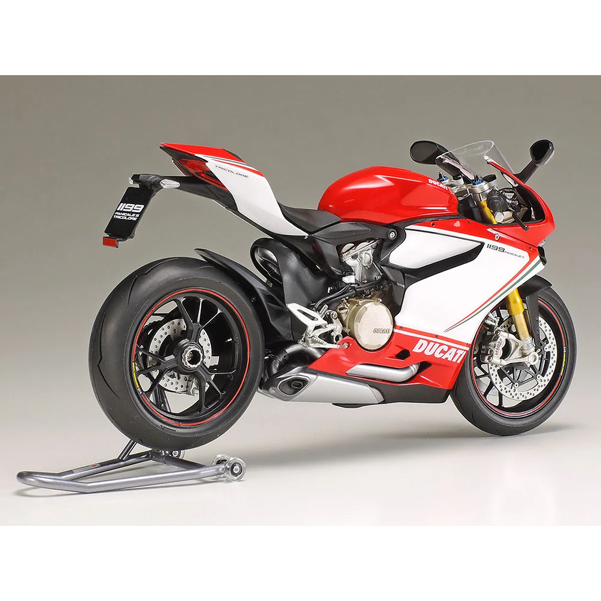 Tamiya 1/12 Ducati 1199 Panigale S Tricolore Motorcycle Scaled Plastic Model Kit - Image 3
