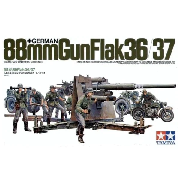 Tamiya 1/35 German 88mm Gun Flak 36/37 Europe - Image 2