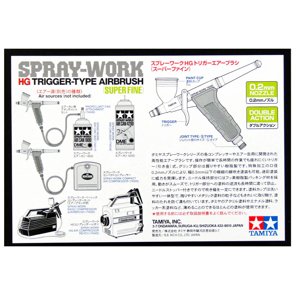 Tamiya SprayWork HG TriggerType Airbrush - Image 3