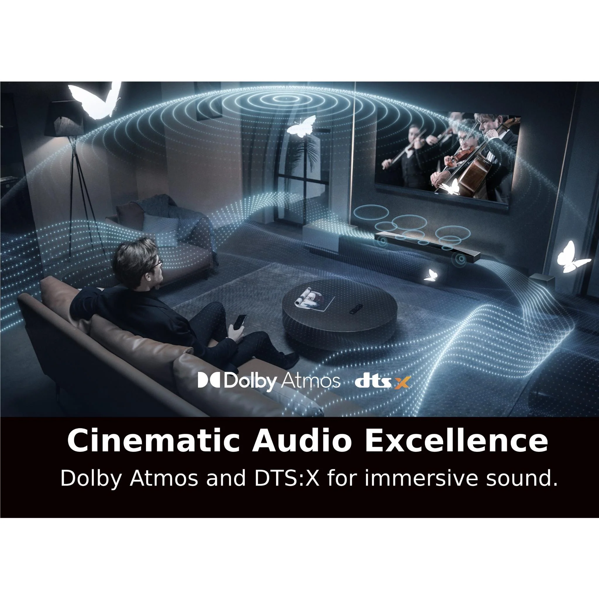 TCL Q75H 620W 5.1.2ch Dolby Atmos Soundbar with Wireless Subwoofer - Image 9