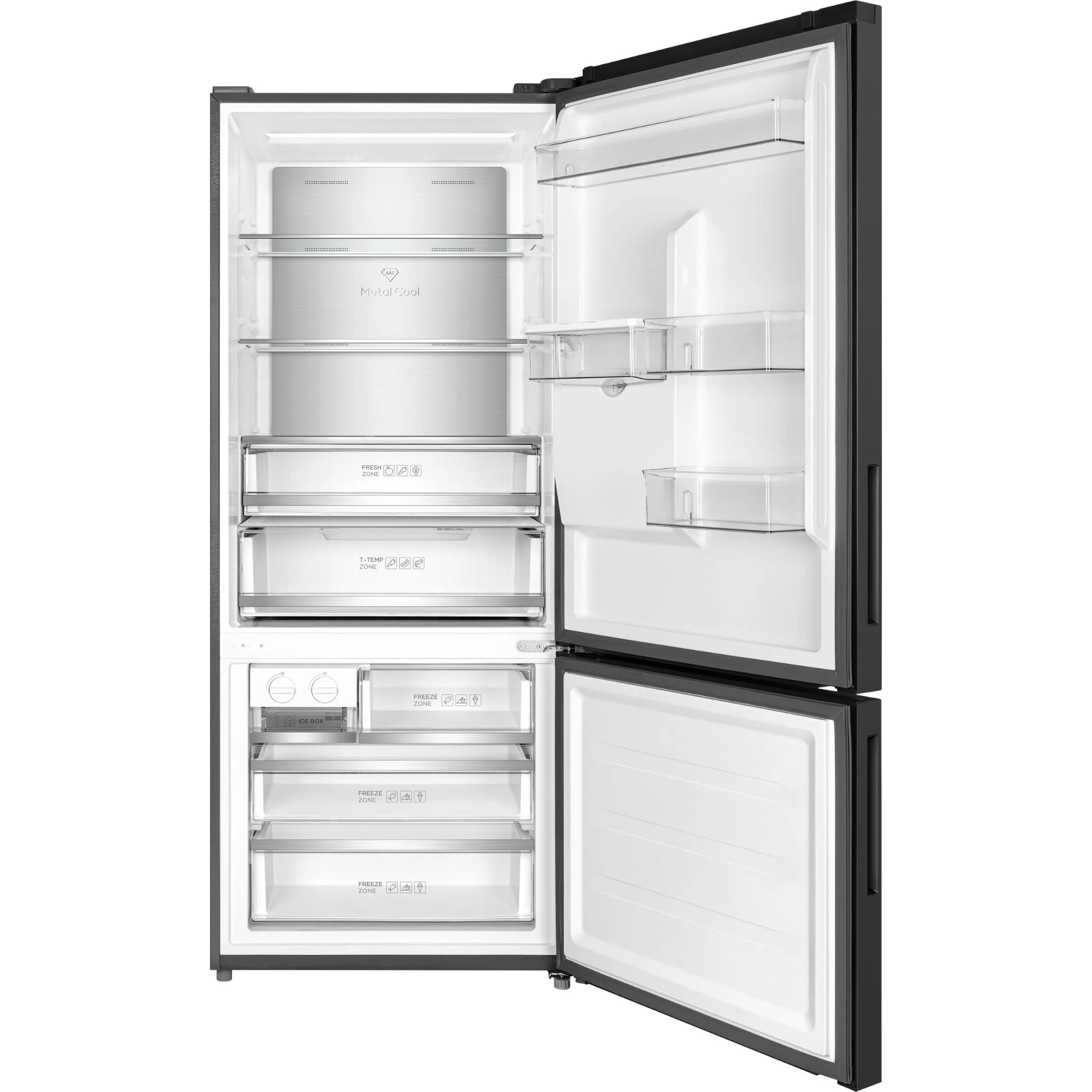 TCL TRF440BHB 412L Bottom Mount Fridge (Black) - Image 7