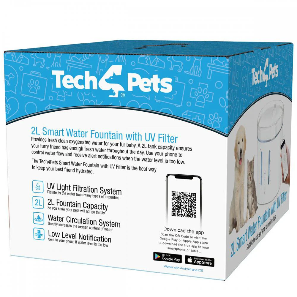 Tech 4 Pets Smart 2L Water Fountain with UV Light - Image 4