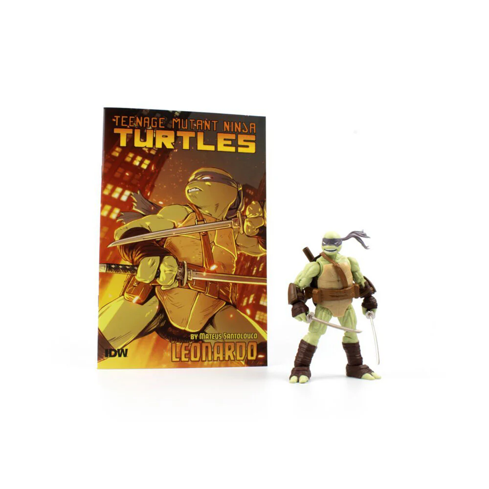 Teenage Mutant Ninja Turtles Leonardo Bst Axn Figure & Comic Book Wave 2 5" - Image 2